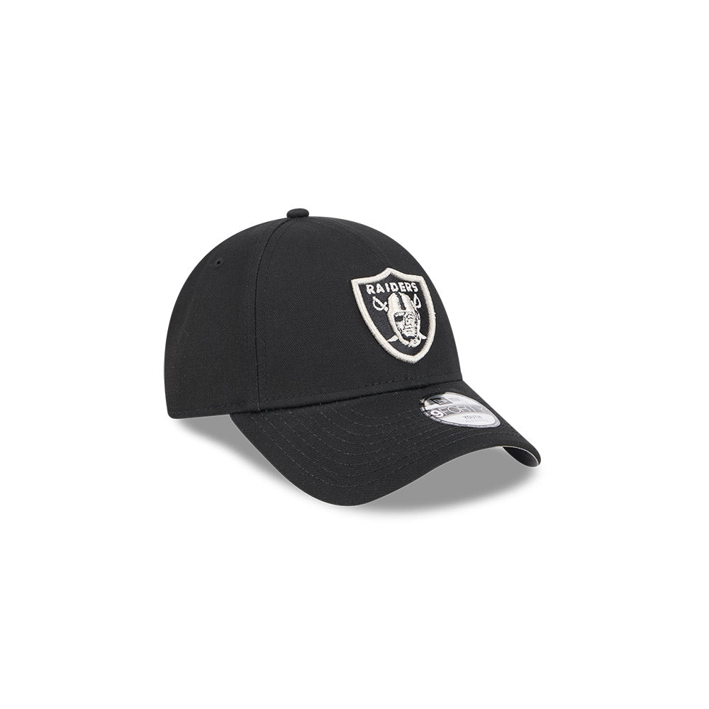 Las Vegas Raiders Youth Kids Hat - Black Metallic 9Forty Kids NFL Snapback Cap - New Era